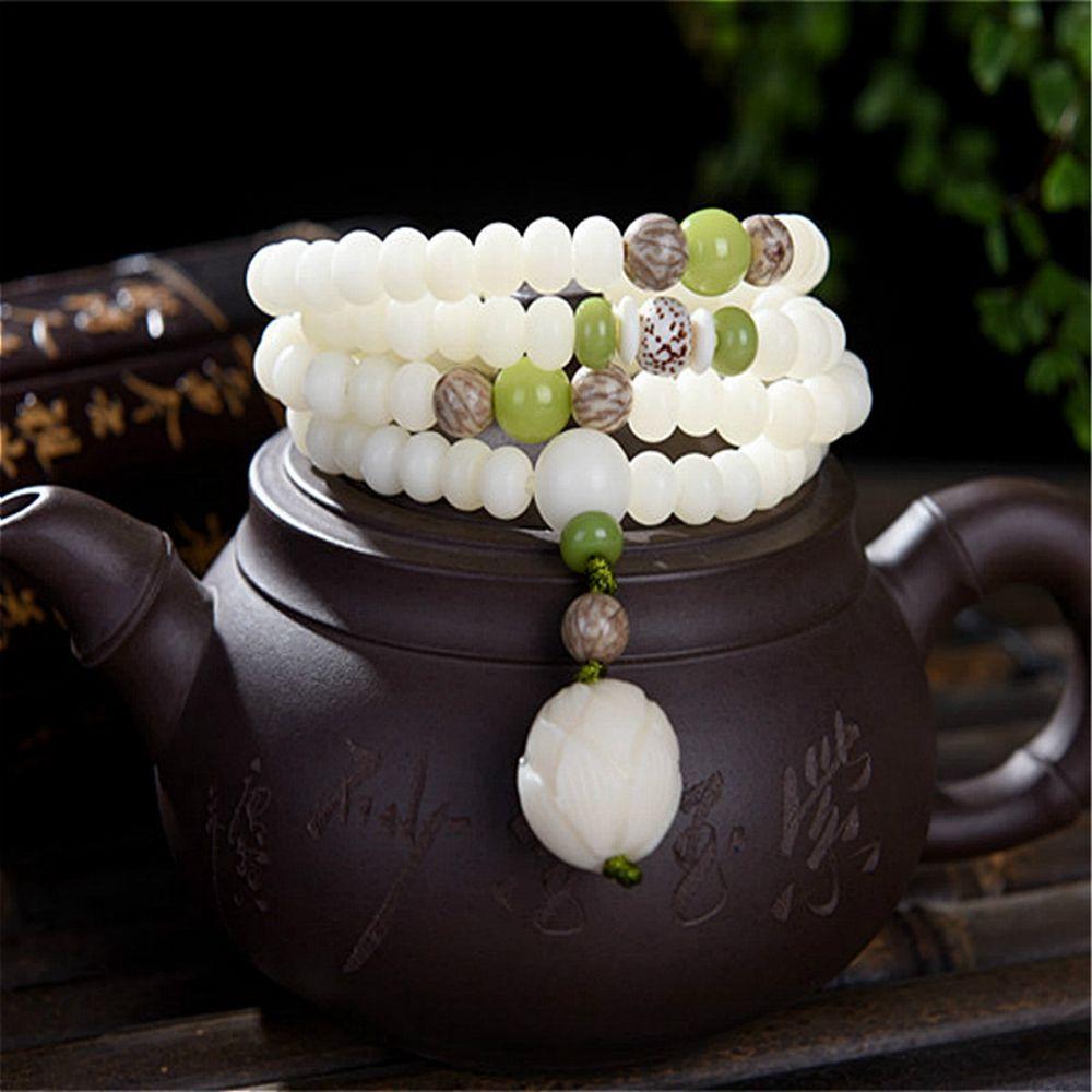 Tassel Ethnic Necklace Bodhi Bracelet Beads Bracelets Chinese Style Bracelets White  Bracelets