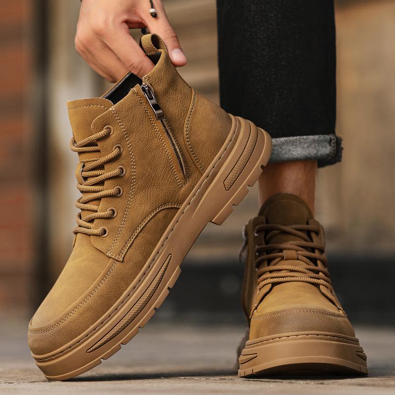 Martin Boots New Winter British Style Retro Short Boots Lace-up Zipper Boots Casual Leather Boots