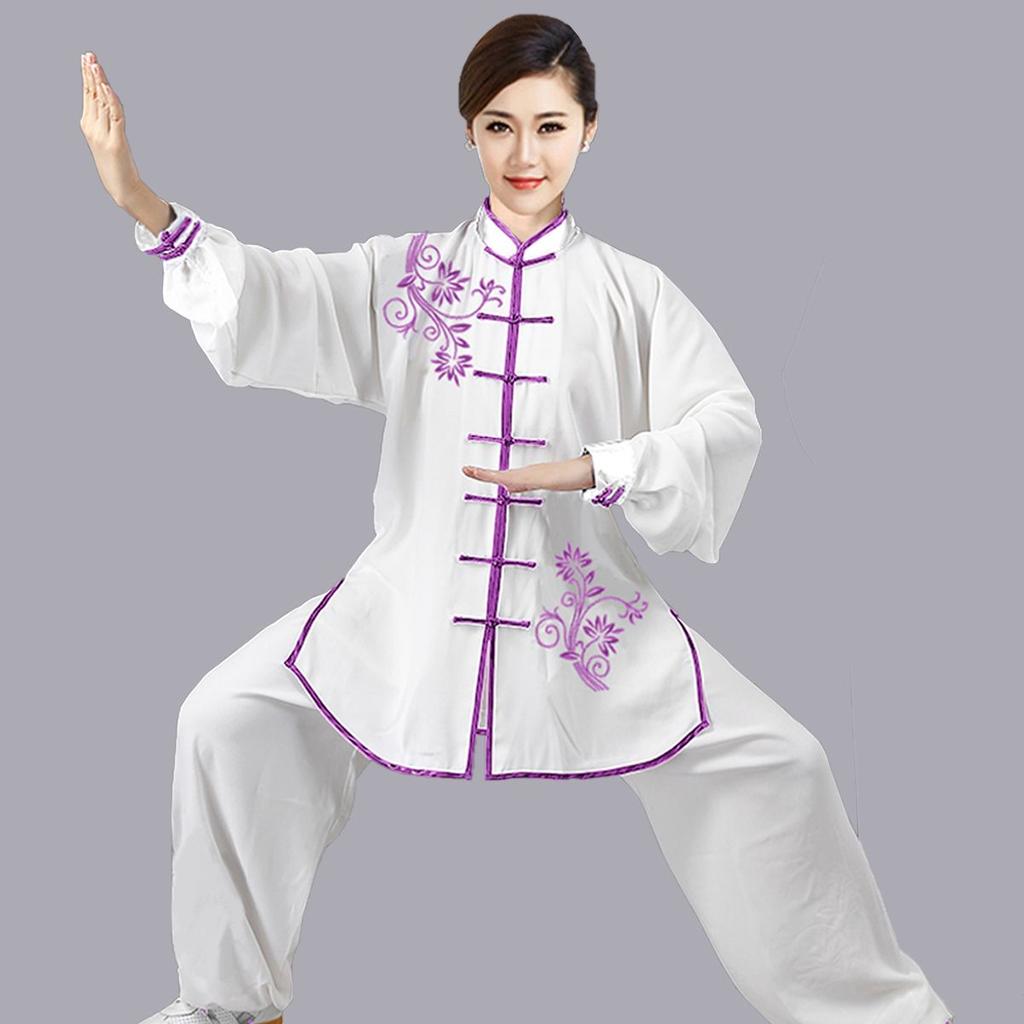 Tai Chi Clothing Chinese Kung Fu Uniform Adults Long Sleeve Embroidery Chinese Morning Exercise Costumes for Men… More