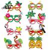 Summer Party Sunglasses Hawaiian Tropical Glasses, Glitter Felt Beach Pool Eyeglasses, Accessories Ocean Luau Style Eyewear for Photo Booth