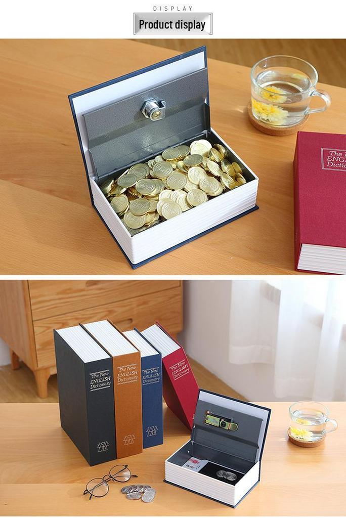 Large Combination Lock Book Safe Piggy Bank for Kids – Cute Birthday Gift for Paper Money and Coins