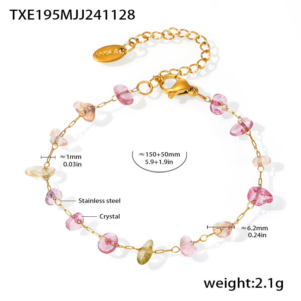 

Набор колье и браслета «Колесо обозрения Дофамин Кристалл» - Нержавеющая сталь, Милый нишевый стиль