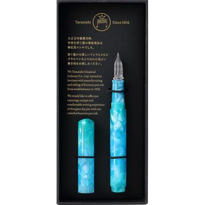 Teranishi Chemical Industry Guitar Glass Pen Aurora Long with Cap Jelly Blue GLAAL-JB