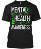 Mental Health Awareness Green Ribbon - T Shirt Made In the USA Size S To 5XL