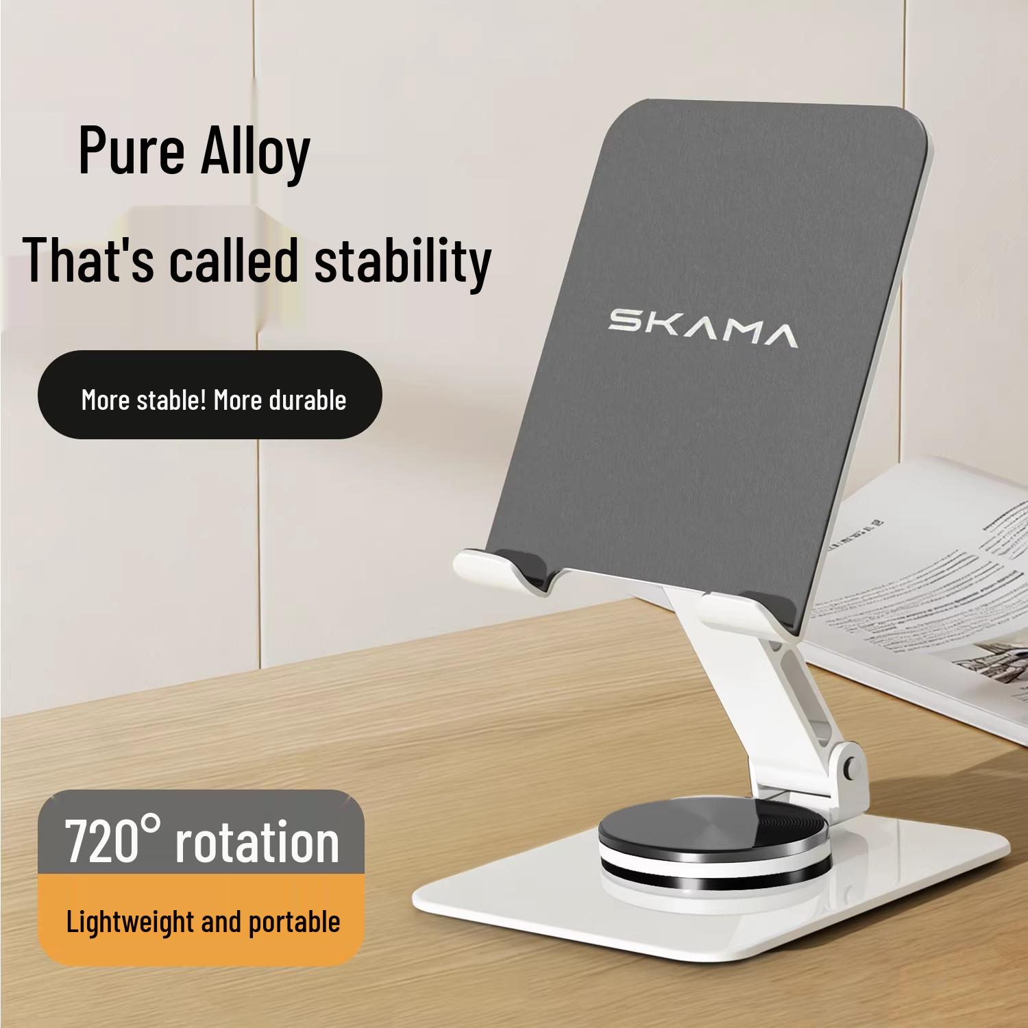 360° Rotatable All-Metal Phone Stand for Home or Live Streaming