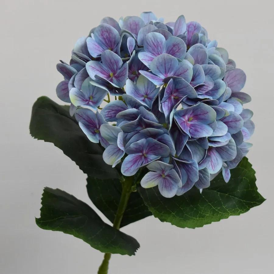 5Pcs Artificial 3D Printing Hydrangea Flowers Bridal Bouquet Wedding Decor Silk Flower Home Living Room Decoration Party Floral