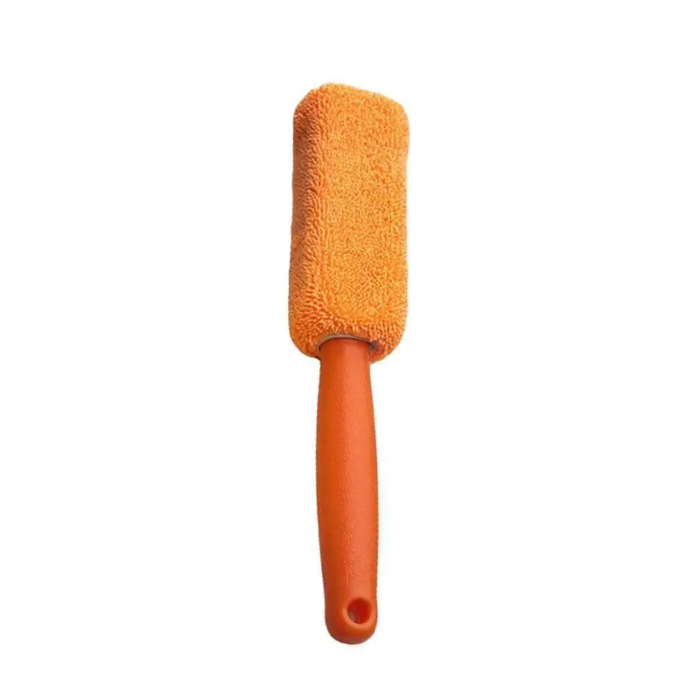 Car Wheel Wash Brush Portable Microfiber Tire Rim with Plastic Handle Auto Trunk Motorcycle Detailing Cleaning Accessories Tool
