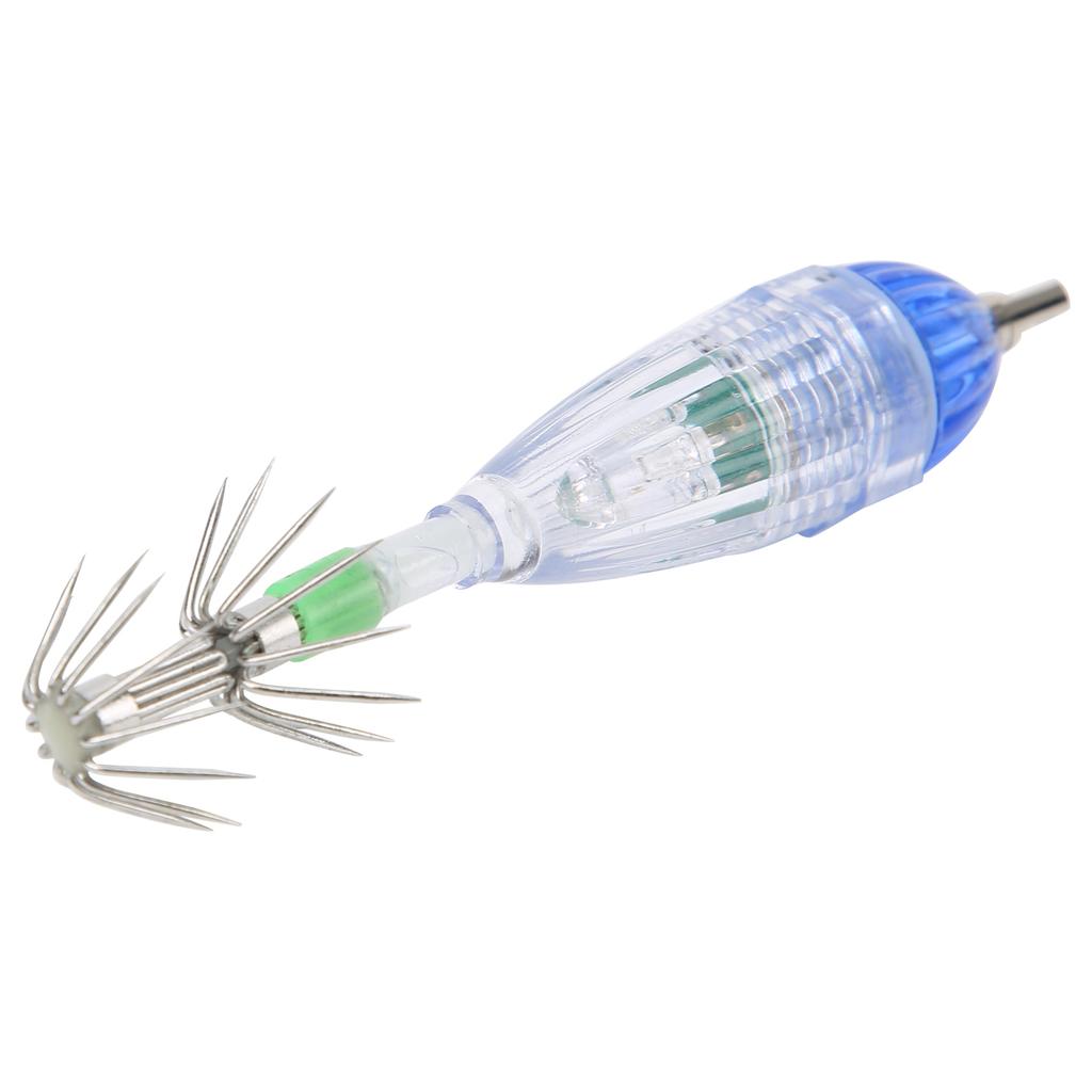 Fishing LED Lure Light Squid Shape Blue Light Color Bait Underwater Lure Lamp with Hook