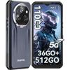 OUKITEL WP39 Pro Smartphone Robuste 5G 36Go+512Go 6.6" FHD+ 11000mAhh 64MP Telephone Incassable Android 14 Dual SIM/NFC/GPS - Gris
