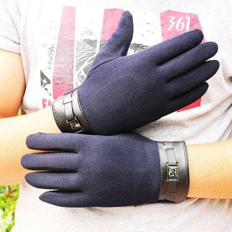 Warm Gloves for Men Outdoor Riding and Driving with Velvet Thickened Non Falling Velvet Touch Screen Cold Proof Autumn and Winter Gloves