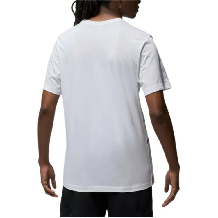 Jordan T Shirts Men's White Crew Neck Moderate Straight Fit FN6026-100