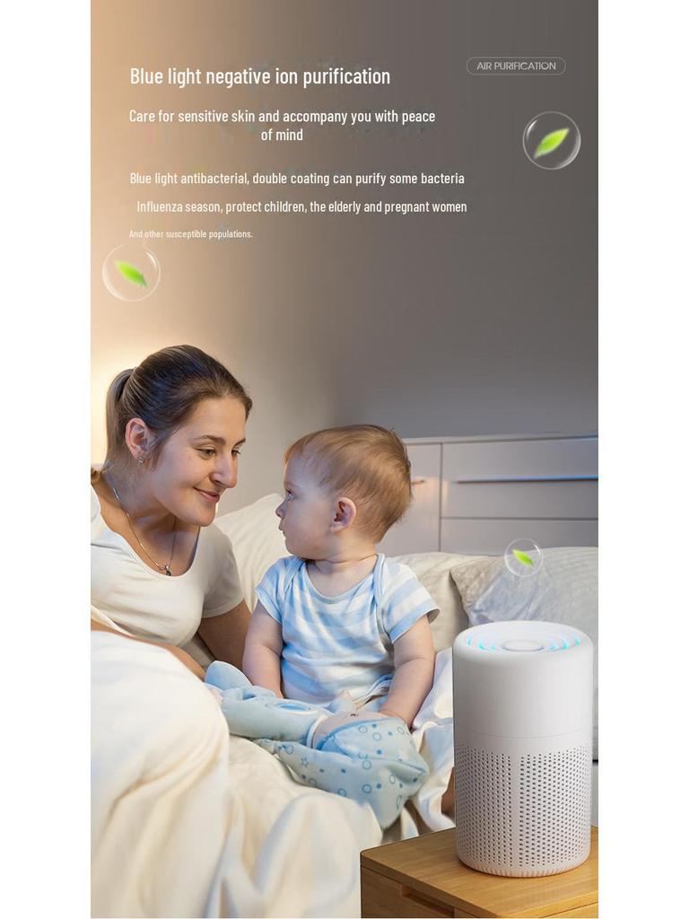 Compact Desktop Air Purifier for Indoor Use - Eliminates Secondhand Smoke and PM2.5