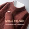 Hengyuanxiang Men's 100% Pure Wool Mock Neck Sweater