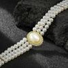 Vintage Multi-layer Imitation Pearl Short Choker Necklace For Women Elegant Handmade Beads Clavicle Chain Wedding Jewelry