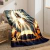 Jesus Glowing Bible Blanket  Printed Blanket for Living Room Bed Couch lunch break Soft Cozy Blanket for Friend's festival Gift