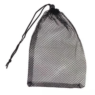 Mehrzweck Schwarzer Strapazierfähiger Nylon-Netz-Kordelzugbeutel Aufbewahrungstasche Zuhause Reise Outdoor-Aktivität Wäschebeutel Stuff Sack