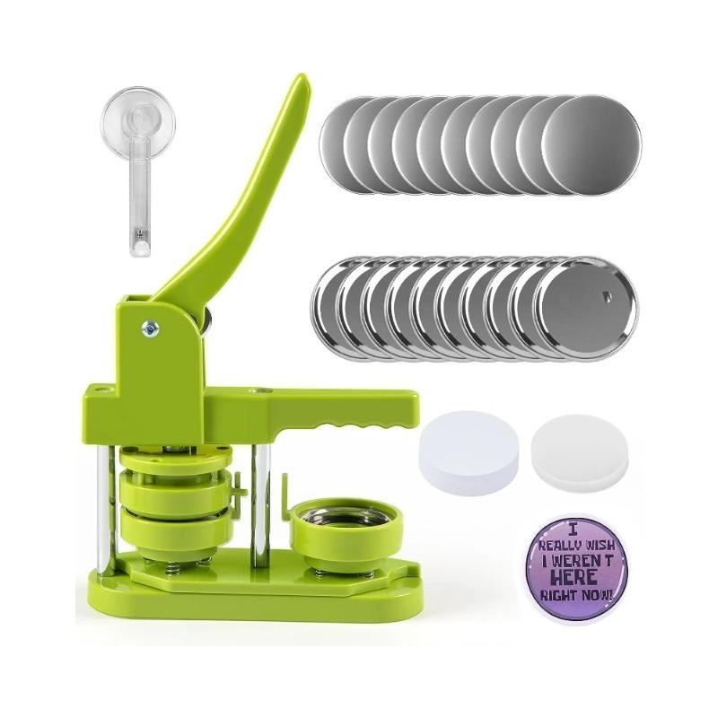 

Машина для виготовлення значків 58 мм Набір для DIY значків Машина для виготовлення значків з пресом для кнопок з 110 шт. частин для значків + Круговий різак світло-сірого кольору