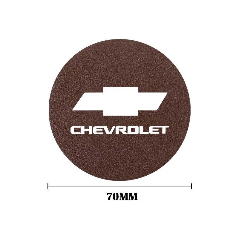 2Pcs Leather Car Coaster Anti-Slip Water Cup Mat For Chevrolet Cruze Malibu Colorado Suburban Equinox Blazer Trax Camaro Spark
