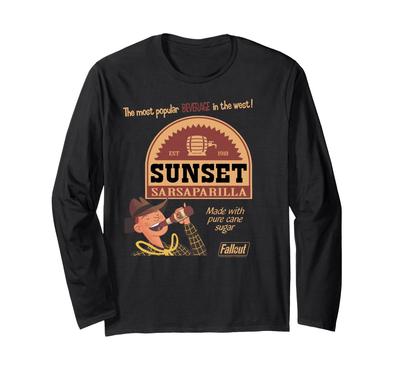 Fallout Video Game Sunset Sarsaparilla Vintage Ad Long Sleeve T-Shirt