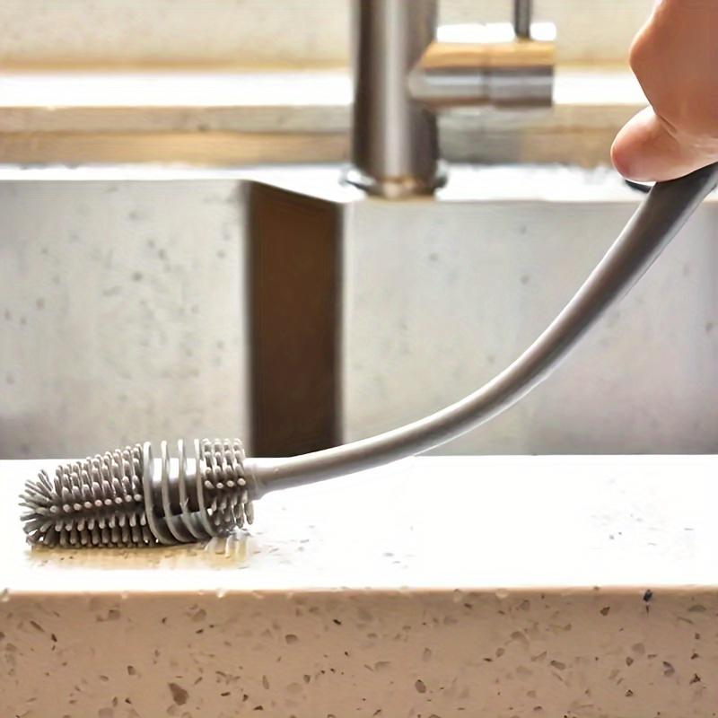 Long Handle Multi-Purpose Silicone Cleaning Brush | Versatile for Kitchen, Bathroom, Car Cup and Bottle Scrubbing