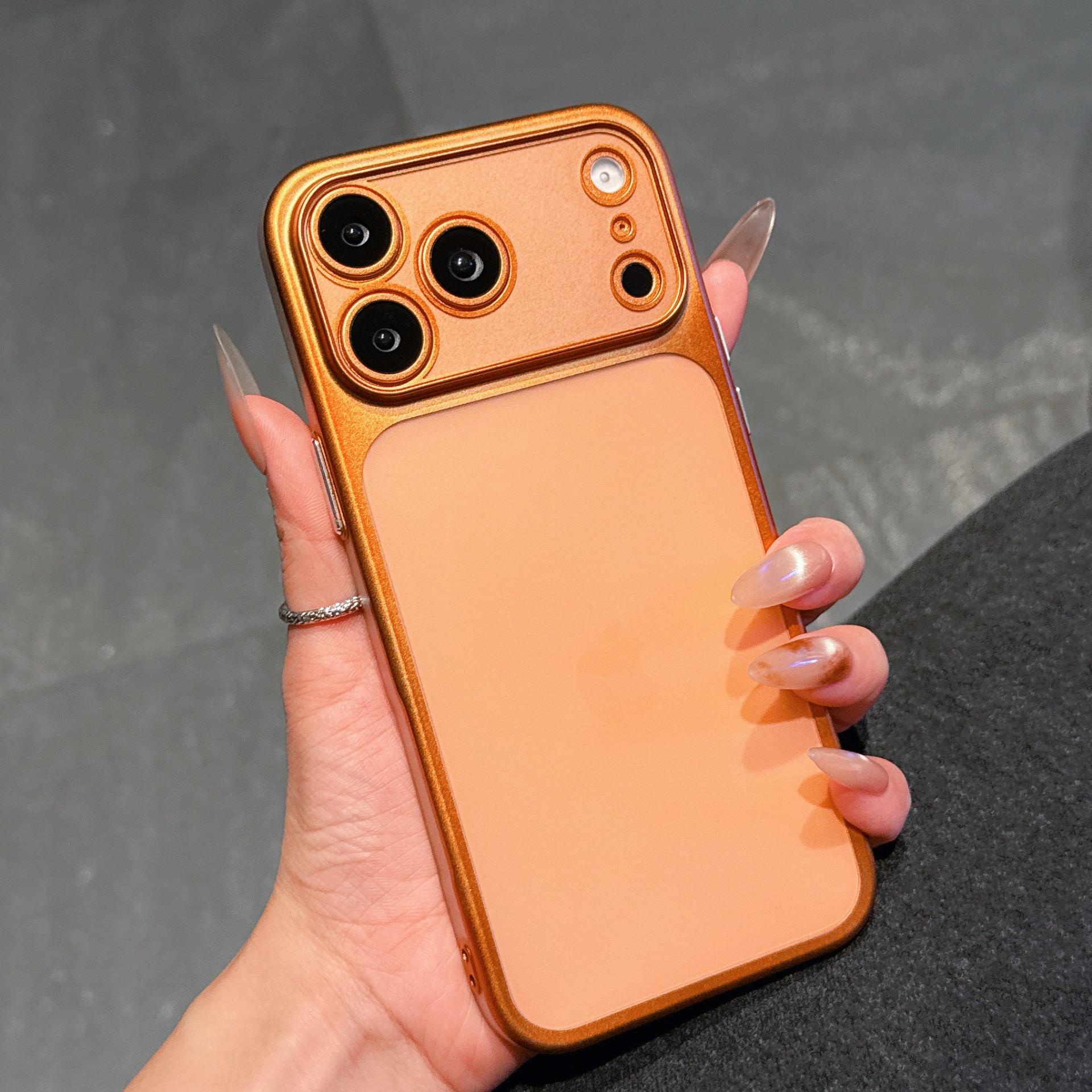 

Ultra-thin Frosted Case for iPhone 17 Pro Max with Electroplated Precision Lens Cutout iPhone 16 Plus оранжевый