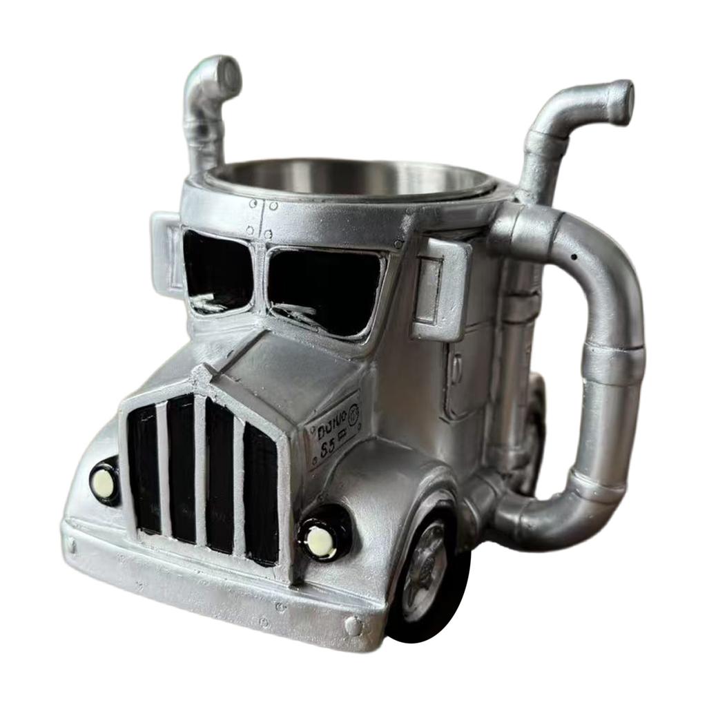 Unique Truck Coffee Mug Handcrafts Resins Semi Truck Shape Coffee Cup for Home Desktop Decoration and Trucker Gift