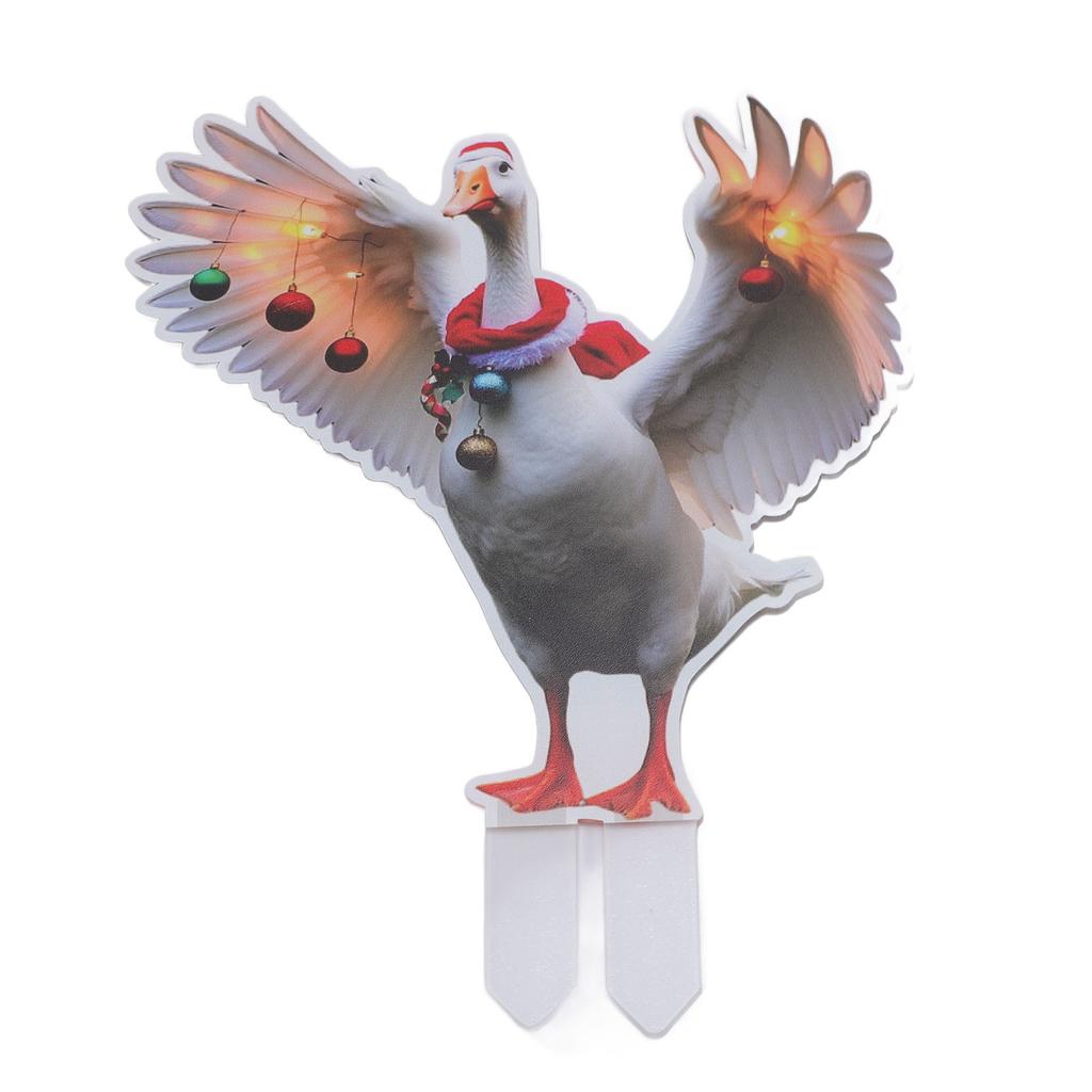 Xmas Yard Sign Decor Xmas Duck Yard Stake for Holiday Outdoor Garden Lawn Pathway Decoration Double