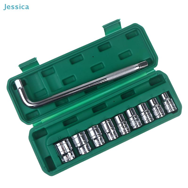 10Pcs Socket Wrench Set - L-Type Handle Socket Set with Storage Case for Car Repair & Maintenance