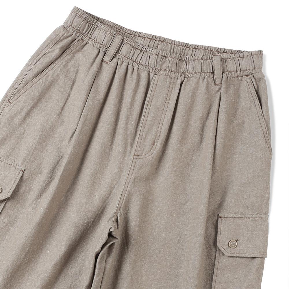 INTERCREW Heathered Linen Contrast Stitched Half-Length Pants Brown Ita2Pm25Abr