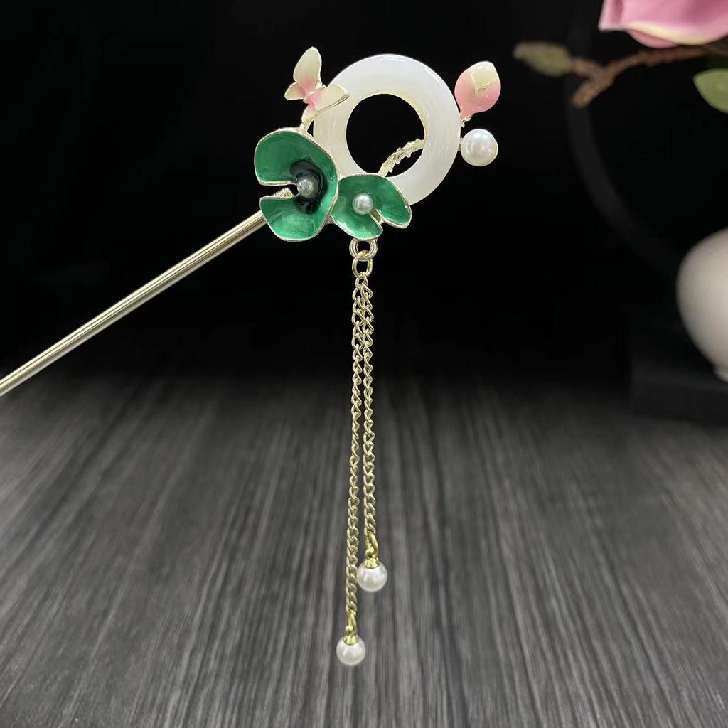 Vintage Hårnål med Tofsar: Elegant huvudbonad inspirerad av Hanfu