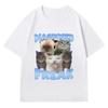 Funny Y2K Diagnosed Freak Funny Watermelon Cat Meme T-shirt  Women Oversized Streetwear Tee Fashion Summer Spring T Shirts