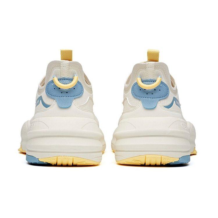Anta C37 Series Slip Resistant Abrasion Resistant Low Top Skateboard Shoes Men's White Blue Yellow 912128081-6