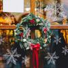6Pcs Christmas White Snowflake Decoration Artificial Plastic Xmas Tree Pendant Ornament for Home Party DIY Navidad Wreath Decor