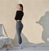 2024 Spring Women's Crisscross Yoga Top - Sexy Long Sleeve Solid Color Fitness T-Shirt