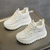 100% Genuine Leather Shoes Women Fashion Sneakers Flat Platform Height Increasing Shoes 7cm Brand Ladies Casual Shoes Black Beige