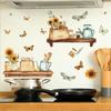 Creative Kitchen Utensils Floral Butterfly Wall Sticker Self-Adhesive Removable for Bedroom Living Room Closet Dorm Home Decor Art