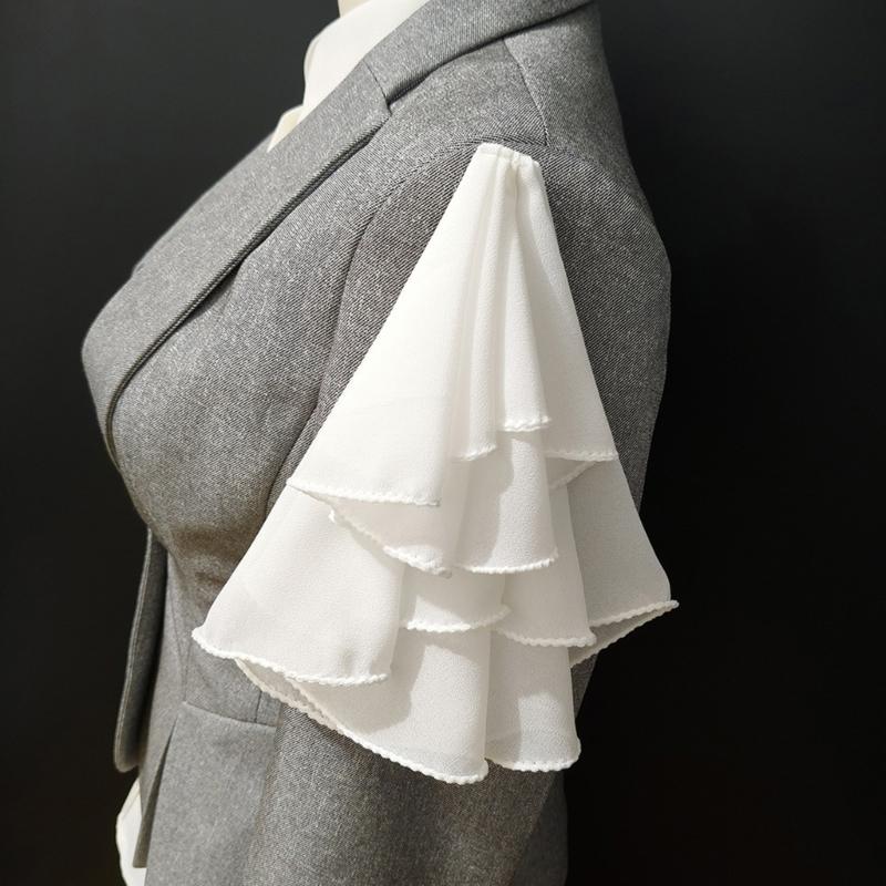 Elegant Chiffon Ruffled Necktie Shirt Front Neck Ruff Fake Collar Detachable Victorian Costume Neck Accessory For Women