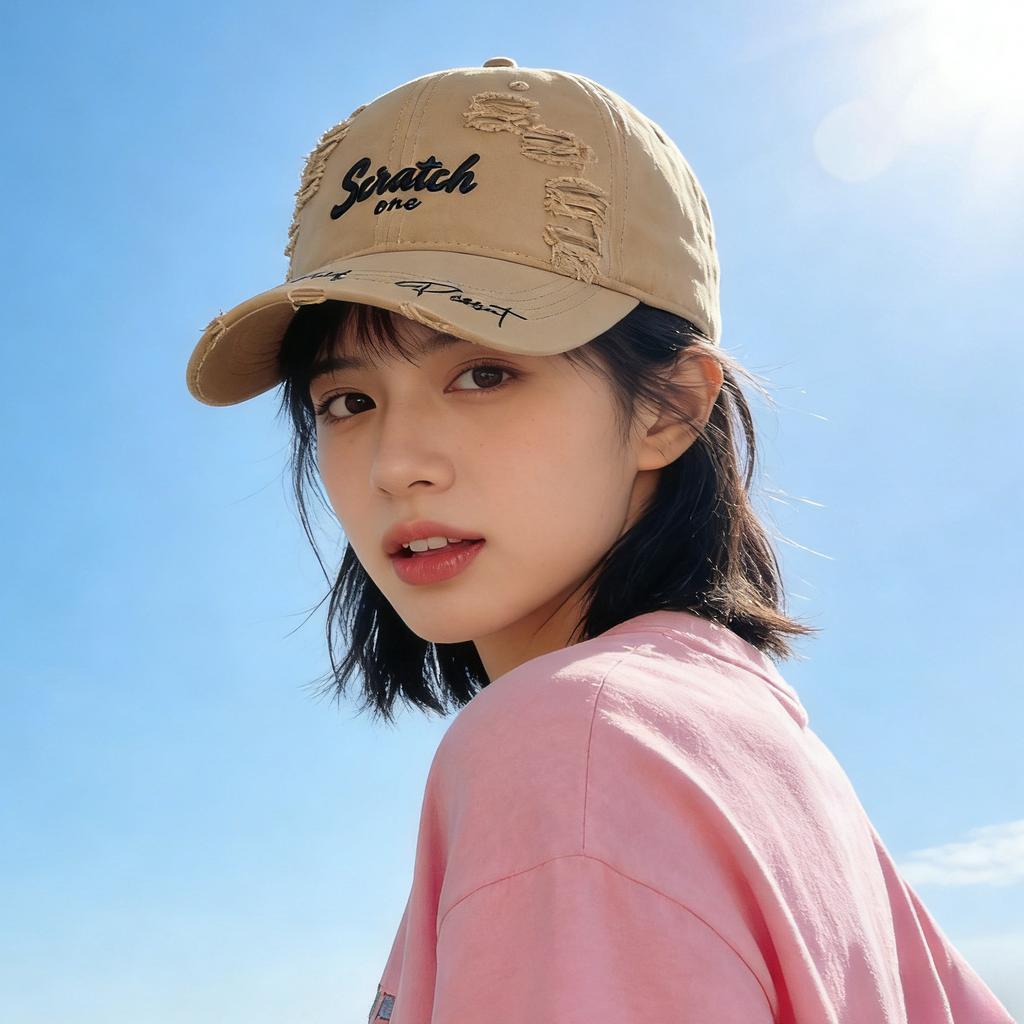 Retro Hole Washed Baseball Cap Men And Women Embroidered Letters Spring And Autumn Fashion Versatile Couple Casual Cap