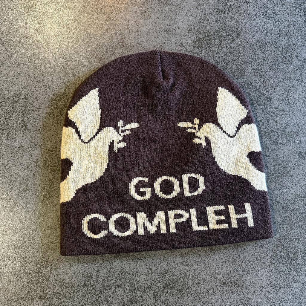 

Urban Streetwear Knitted Hat With Letter Embroidery For Hip Hop Style Fans коричневий