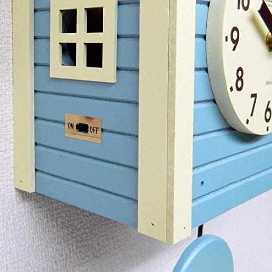 Suntel Wall Clock Aqua Blue 405 x 240 x 140 mm Domestic Handmade Cuckoo Clock Scandinavian Color Aqua Blue SQ03AB