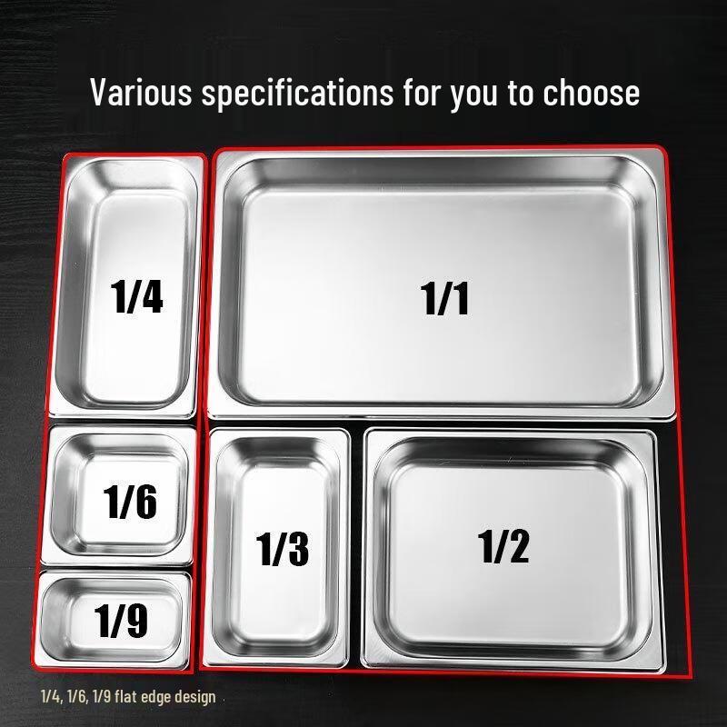 Wandai Chuan 201 Stainless Steel 1/1 Gastronorm Pan Lids, 2-Pack