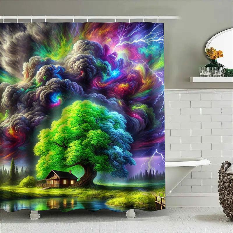 Stunning Tiger Print Shower Curtain High-Quality Fabric with Anti-Bacterial Coating for Bathroom Decor Perfect Gift Idea