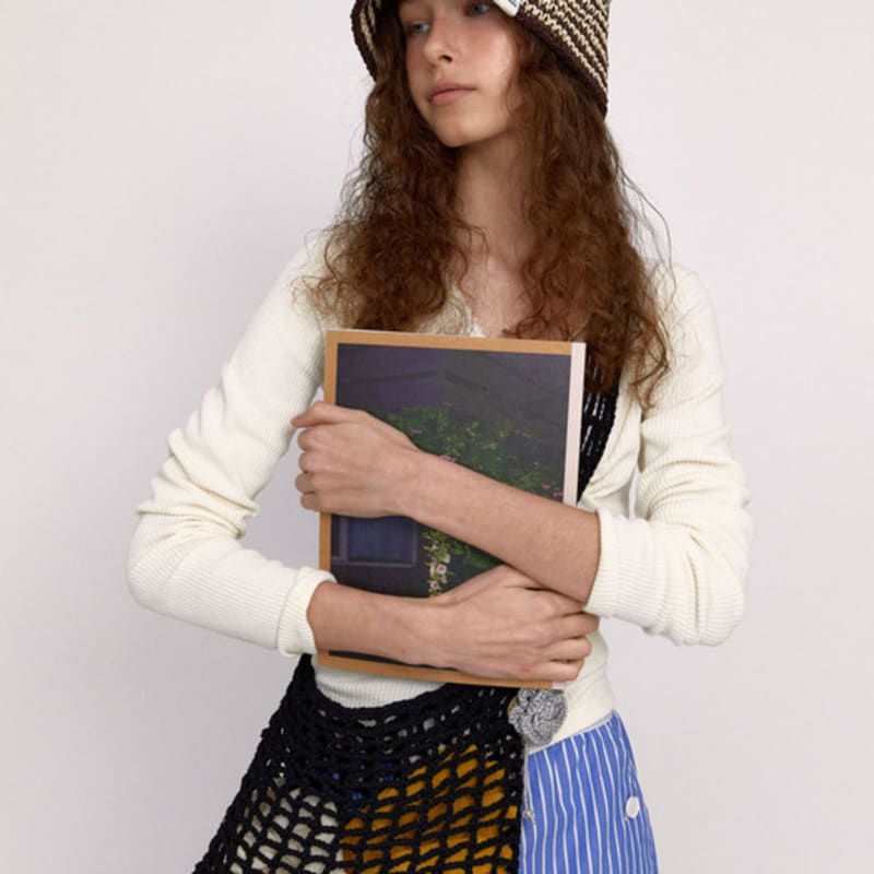 DANCING GRANDMA GRANNY HAT : STRIPE BROWN