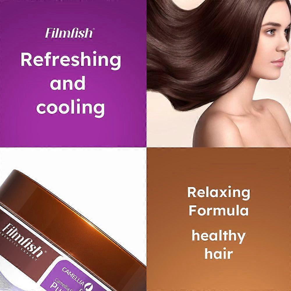 Purple Hair Mask, Purple Collagens Hair Mask, Long Lasting Hydrating Repair Deep Nourish Brighten Hair For Blonde, Platinum, White or Grey Hair, 259ml