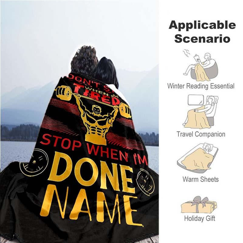 Keep Lifting Weights Customize Your Name Blanket Warm Comfortable Soft Blanket For Chair Office Sofa Bed Sofa Office Camping Suitable For Gifting