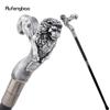 Silver Lion Head Resin Walking Cane Fashion Decorative Steel Stick Gentleman Lion Performance Stage Cane 93cm