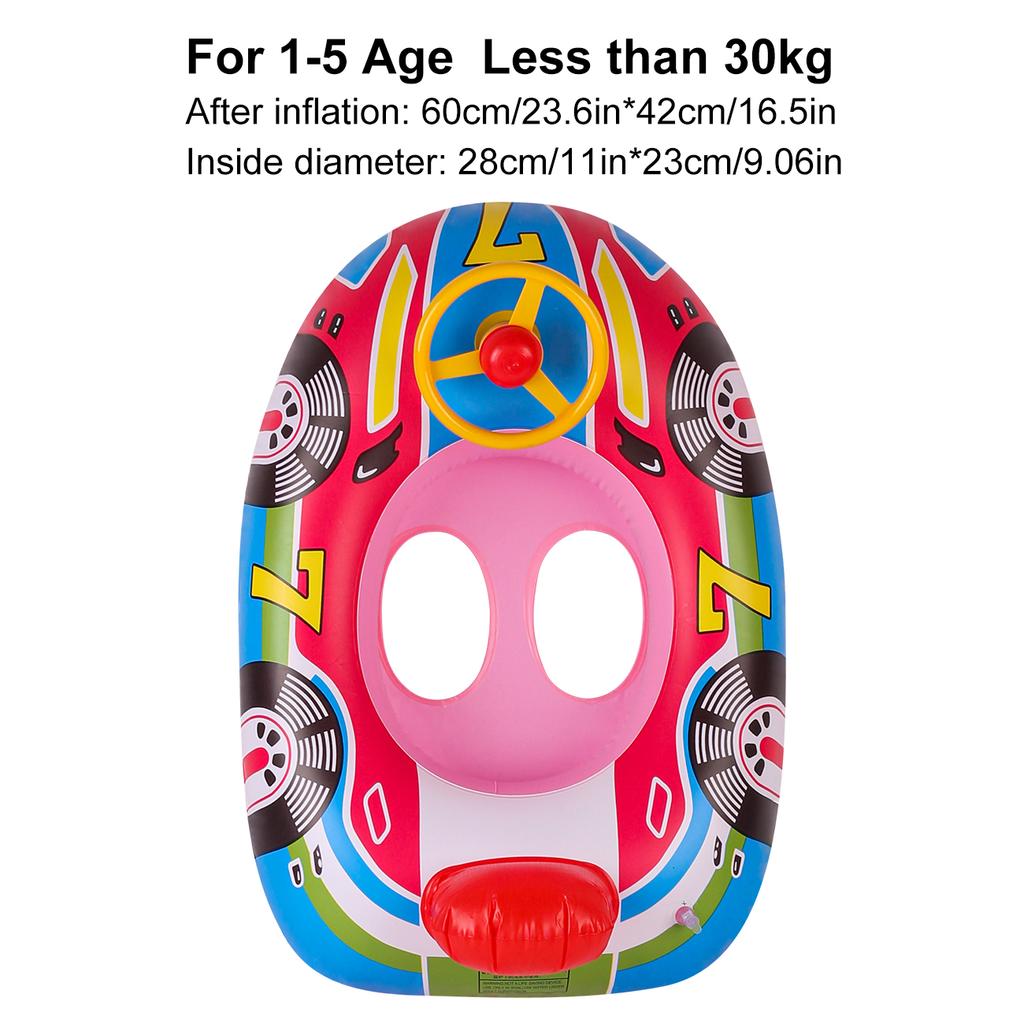 Aufblasbarer Pool-Schwimmring mit Lenkrad, PVC Kinder Schwimmring Sitz