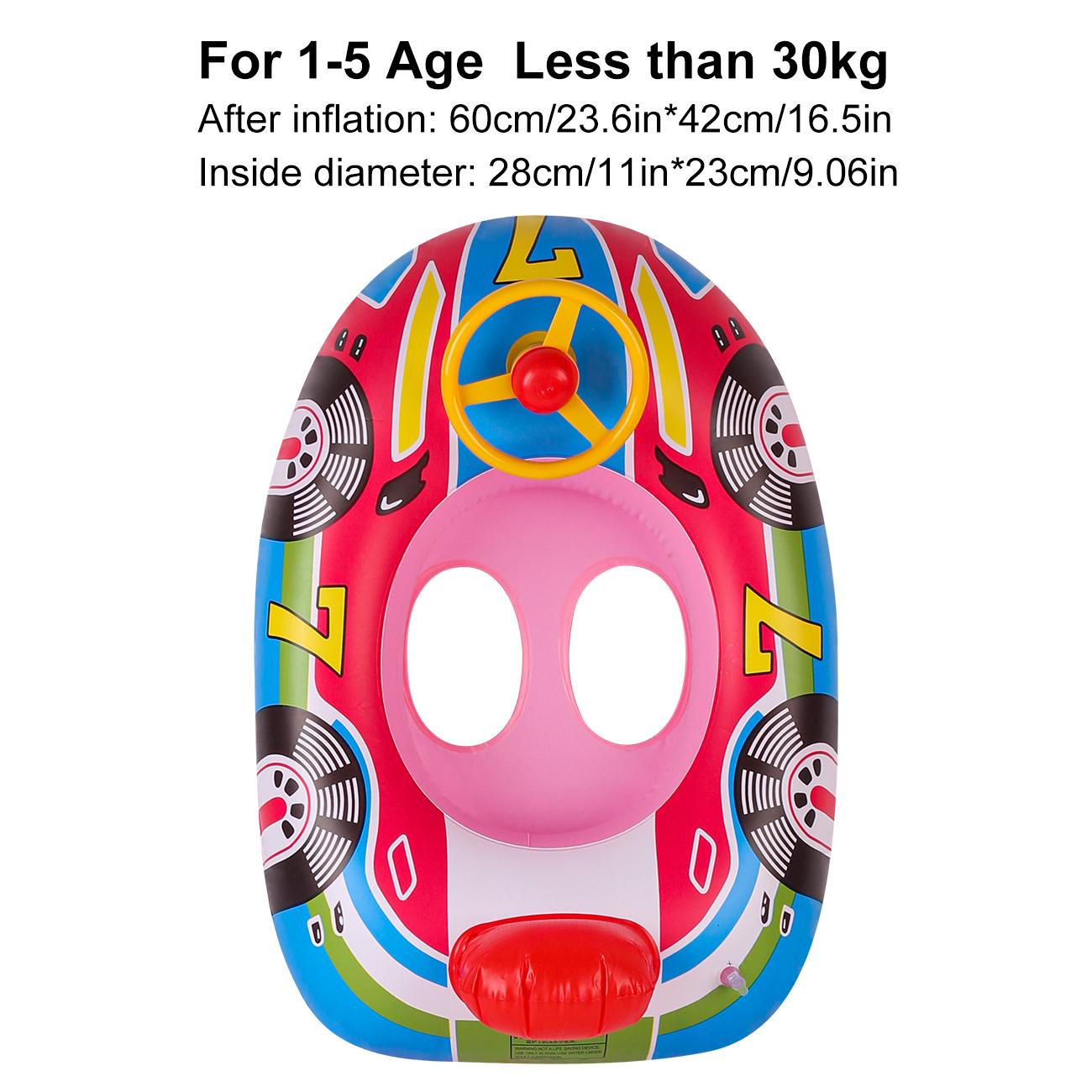 Steering‑Wheel Inflatable Pool Float, PVC Kids Floating Seat Swim Ring