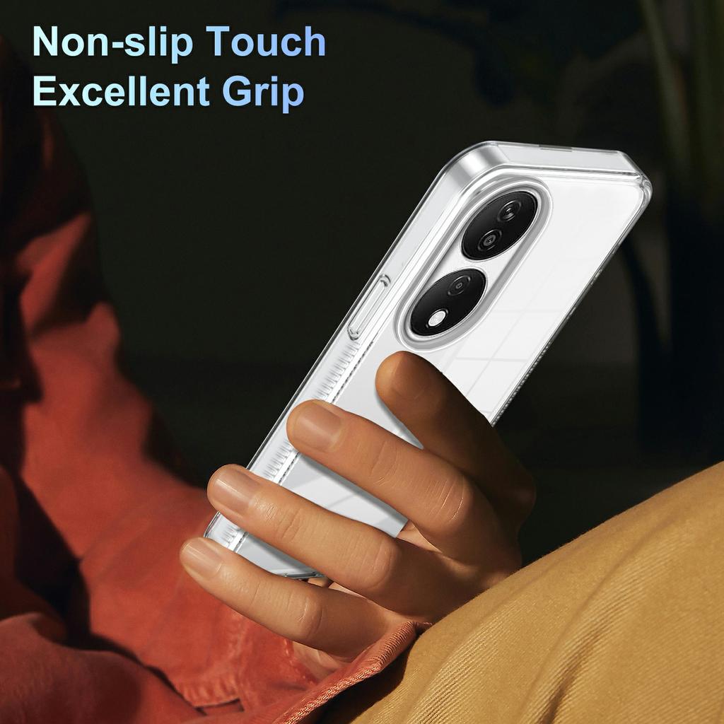 For Honor X7b 4G Clear Phone Case TPU PC Anti-Slip Drop-Proof Back Cover