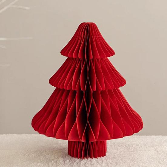Honeycomb Paper Christmas Tree 3D Foldable Accordion Xmas Tree Winter Tabletop